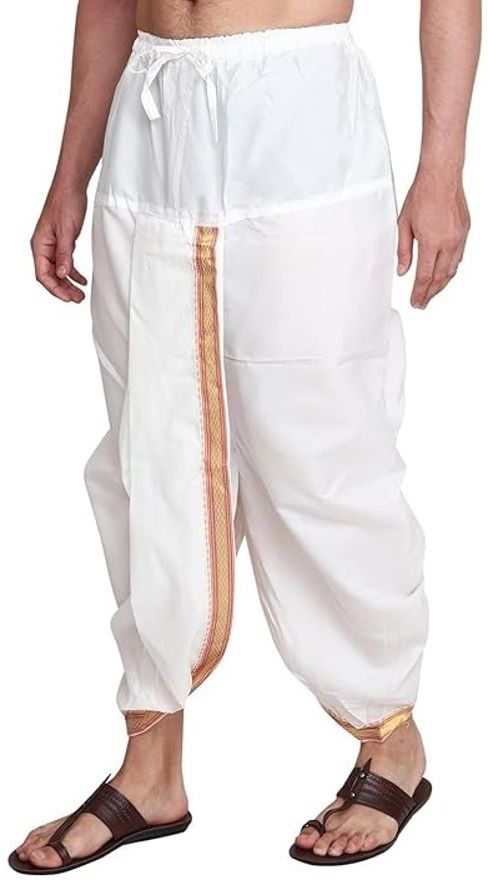 RAMESHWARAM FABRICS Dhoti for Men - Readymade - Silk Dhoti Pant - Suitable with Kurta Men Dhoti-picture-12
