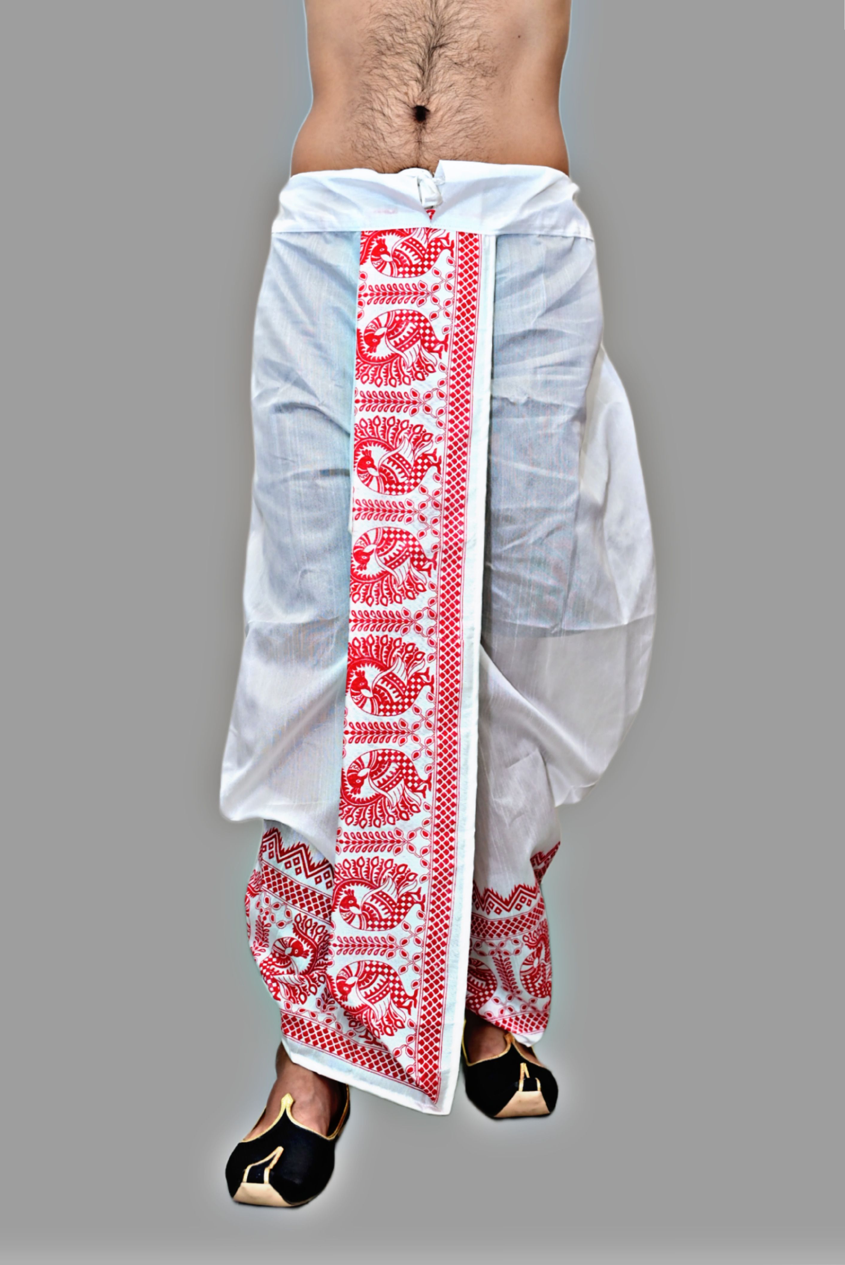 AMIT ONLINE Readymade Elastic Silk Dhoti for men, Free Size, Ready to wear Dhoti Only Printed Men Dhoti-picture-13