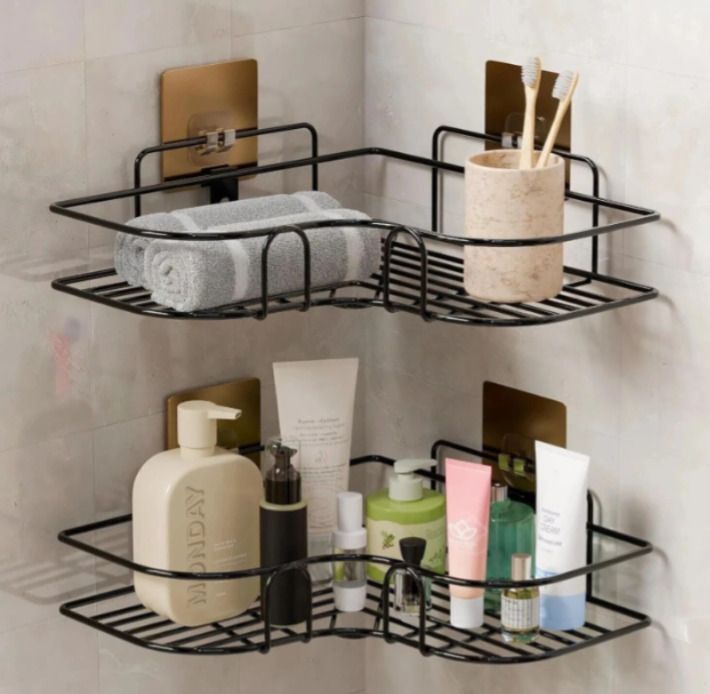 Multipurpose Wall Mount Bathroom Corner With Adhesive Sticker Diaper Bag Dispenser