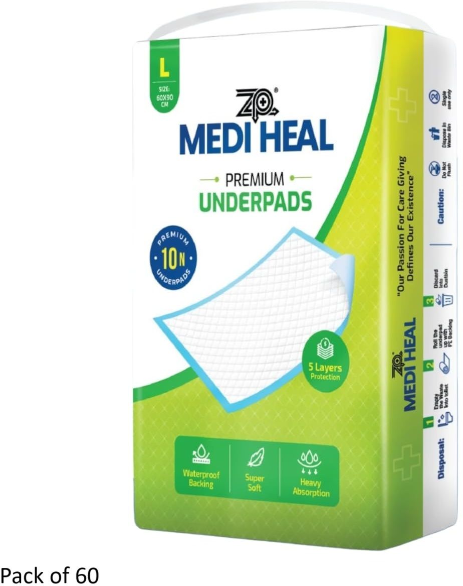 Premium Disposable Underpads Super Absorbent, Leak-Proof (60, L - 60 * 90). Diaper Bag Dispenser