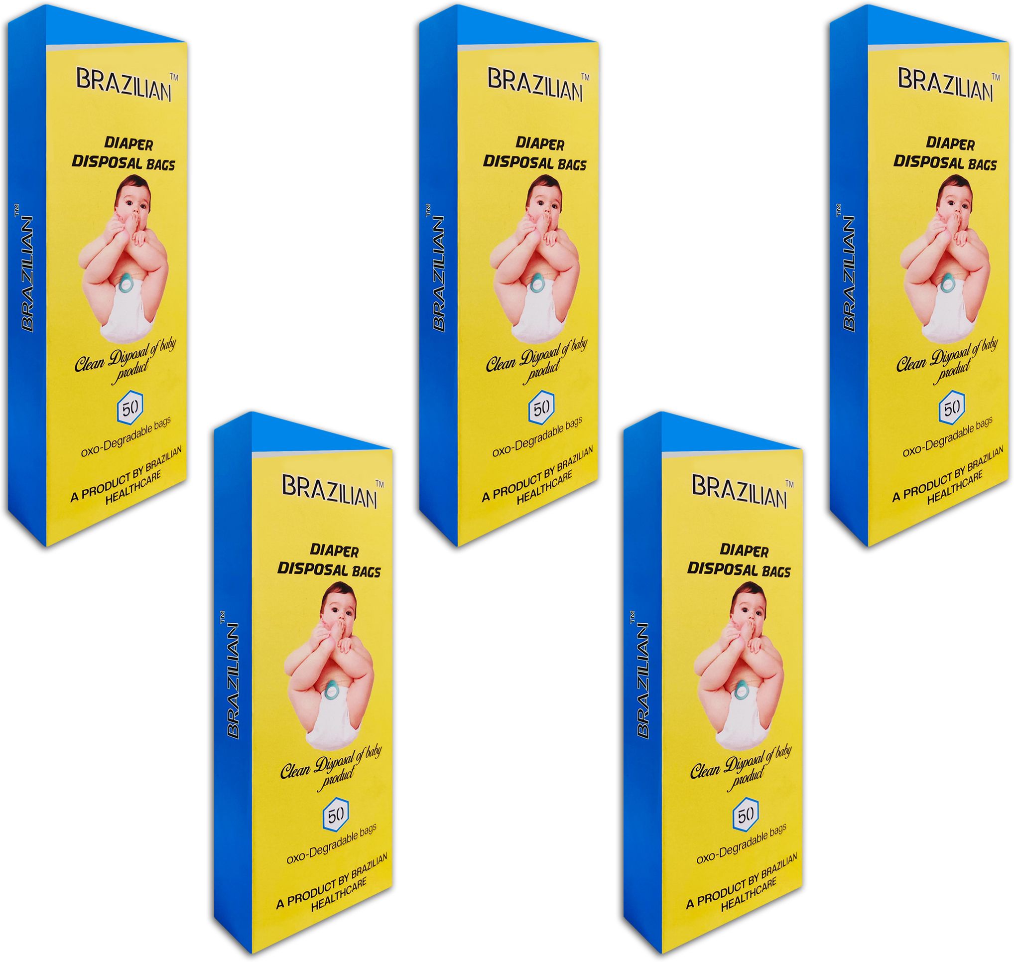 brazilian Baby Daiper Disposal Bags 50 Count (Pack of 5)-picture-3