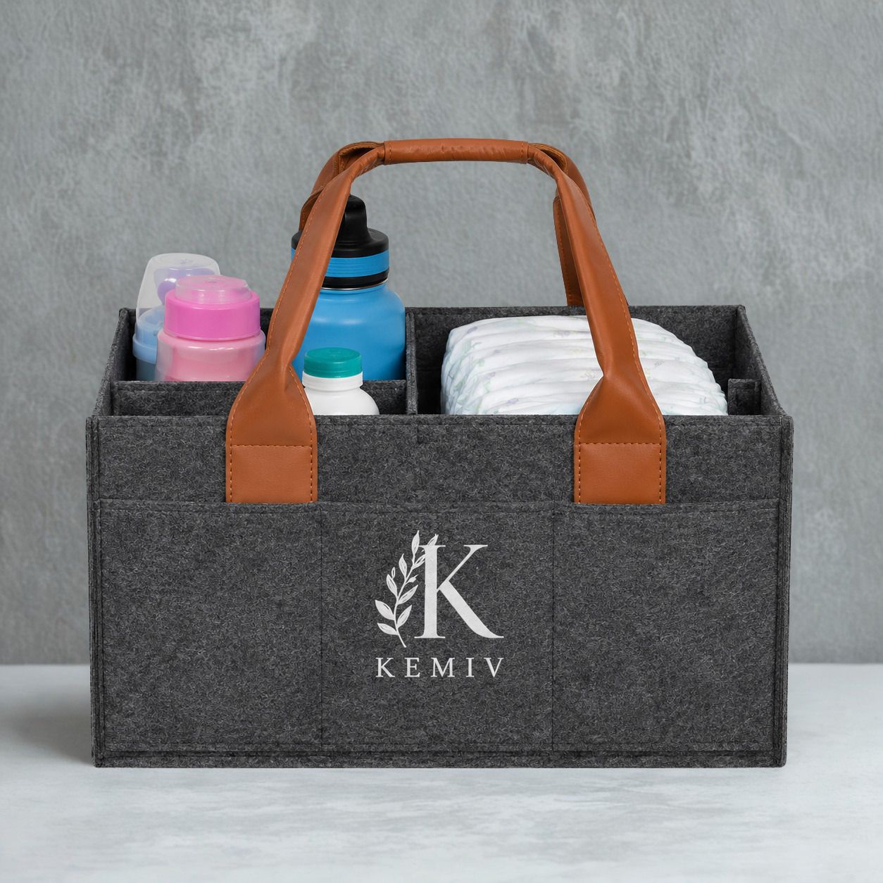 kemiv Diaper Bag With Leather Handle For Mothers With Multiple Pockets diaper bag-picture-33