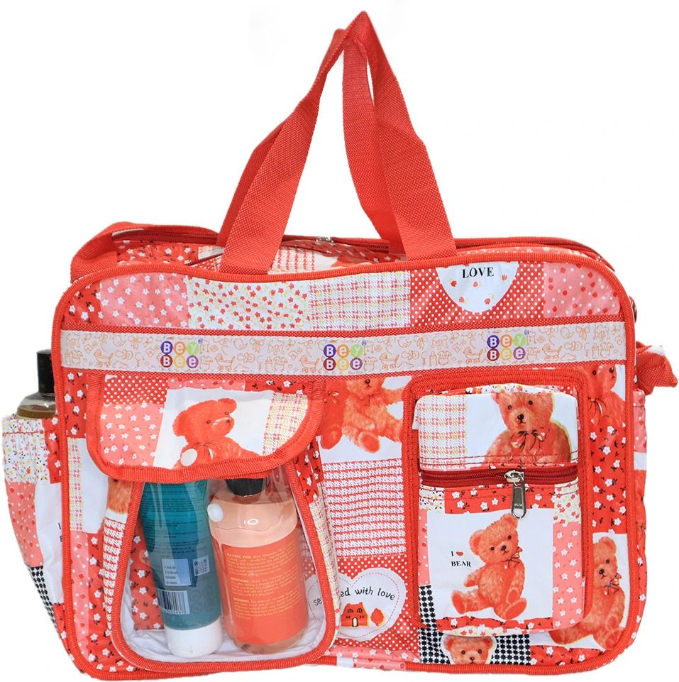 : Baby Diaper Bag / Mother Bags 18 Ltr with 6 Pockets Red Diaper Bag