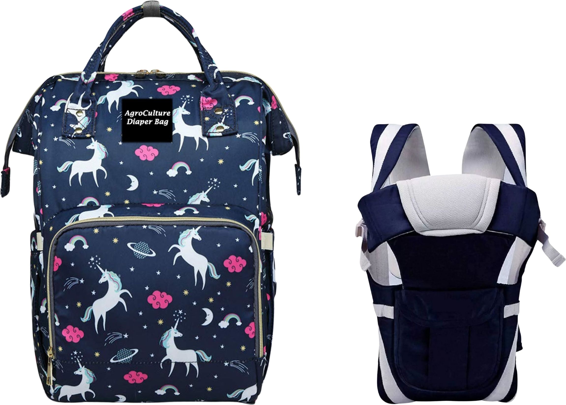 Premium Baby Diaper Bag for Mother + Blue Baby Carrier, Baby Diaper bag-image-36