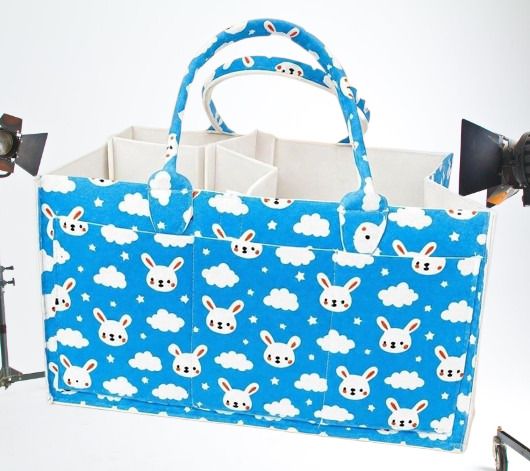 venoy Blue Bunny caddy bag Baby Nappy Caddy with Removable Dividers diaper bag-picture-21
