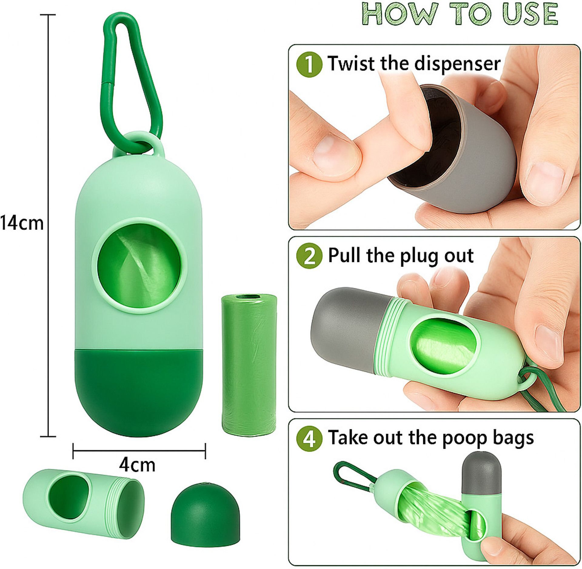 10 rolls x 15 Garbage Bags With Dispenser for Home,Car,Diaper & Mini Dustbin Disposable Diaper Bags with Dispenser-image-8