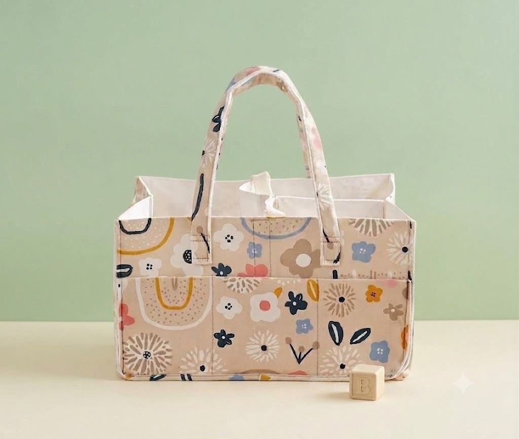kemiv Flower Pattern Baby Nappy Caddy with Removable Dividers diaper bag-picture-47