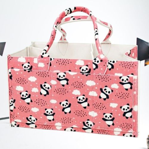 venoy Pink panda caddy bag Baby Nappy Caddy with Removable Dividers diaper bag-picture-39