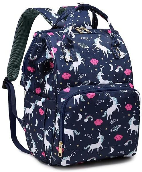 Baby Diaper Bag Maternity Backpack unicorn blue diaper bag-image-45
