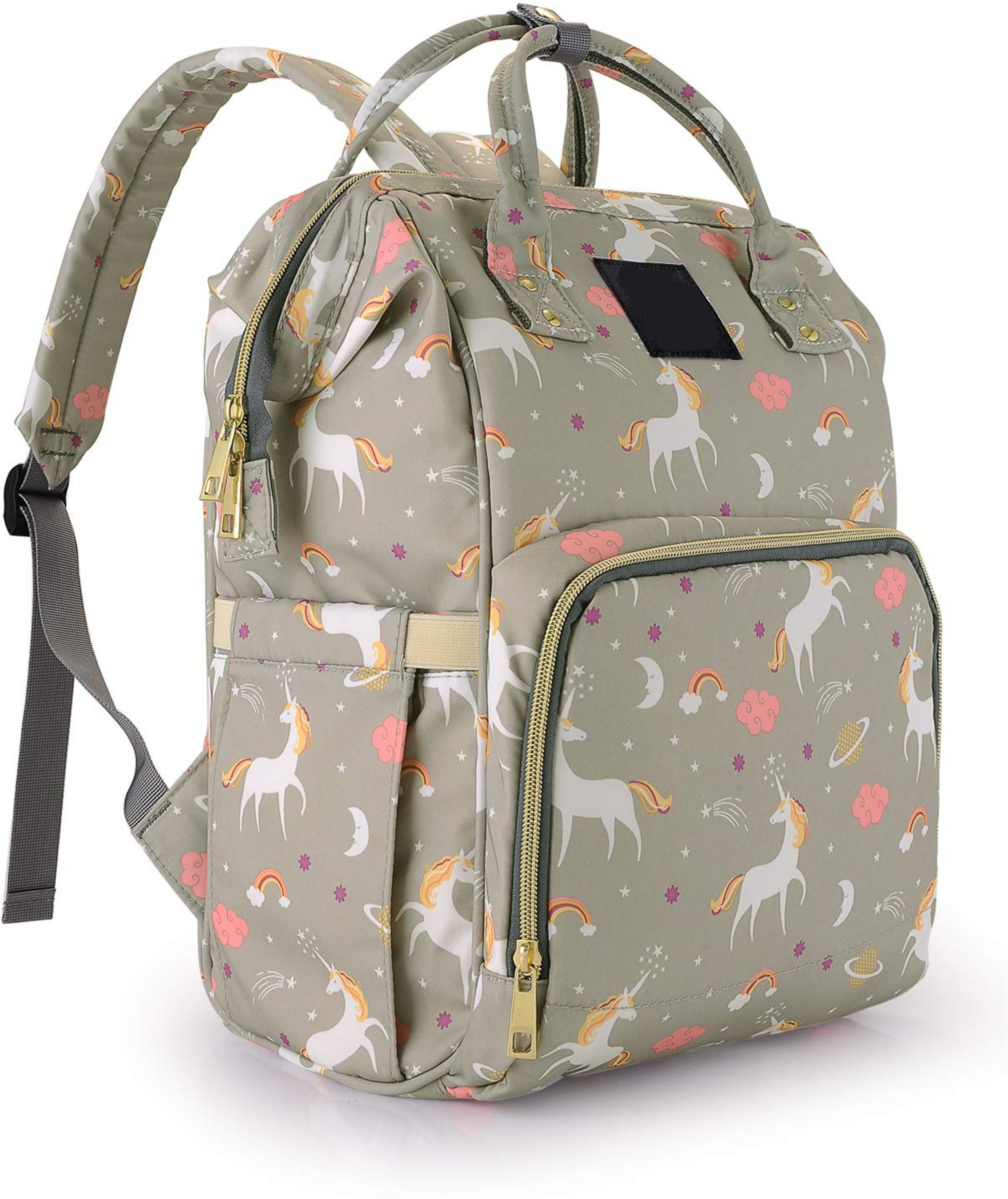 mother backpack Diaper bag(unicorn)baby diaper bay mother bag for travel (Grey) baby diaper bag-image-45