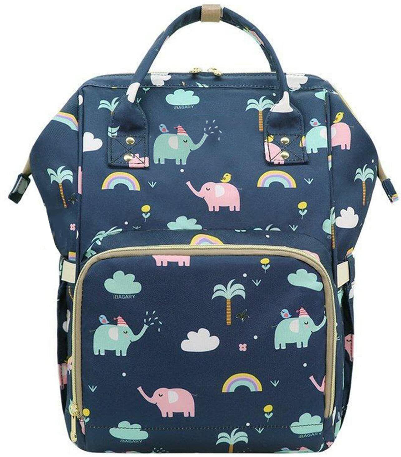 house of quirk Baby Diaper Bag Blue Maternity Backpack (Dark Blue Elephant) Diaper Bag-picture-25