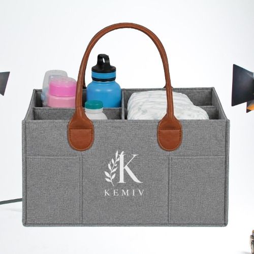 kemiv Foldable Diaper Caddy Bag with Leather Handle diaper bag-picture-16