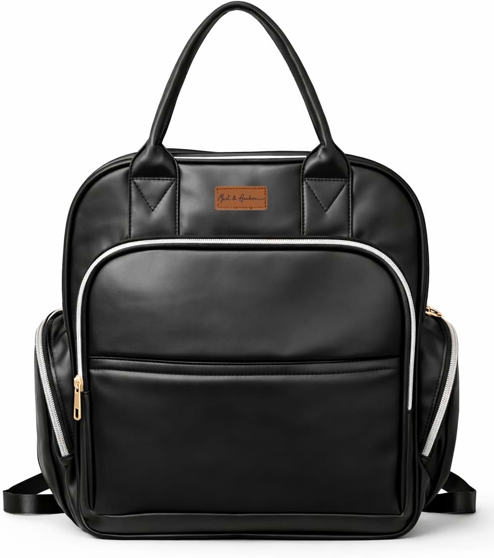 Premium Luxe Diaper Backpack with Insulated Bottle Pockets and Padded Straps Diaper Bag-image-10