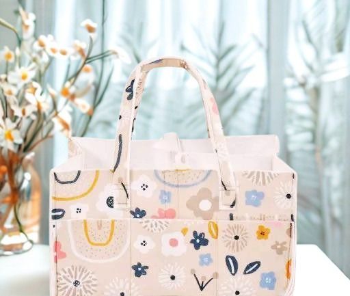 kemiv Flower Pattern Baby Nappy Caddy with Removable Dividers diaper bag-picture-41