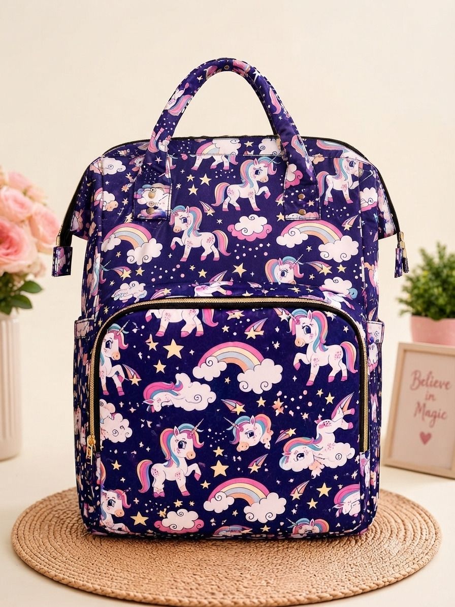Multifunctional Maternity Diaper Bag - Unicorn Print" Diaper bag for moms-image-28