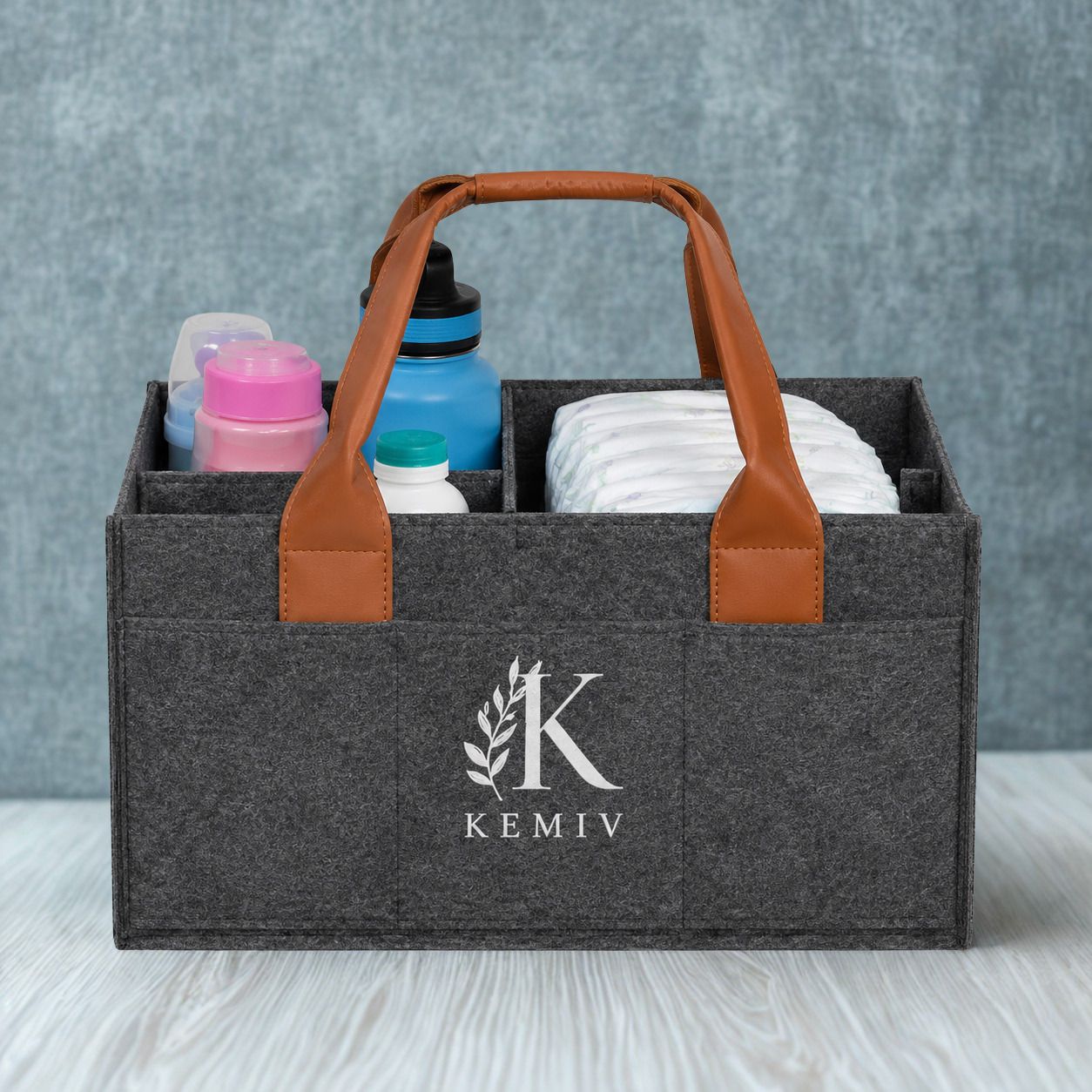 Diaper Bag With Leather Handle For Mothers With Multiple Pockets diaper bag-image-6