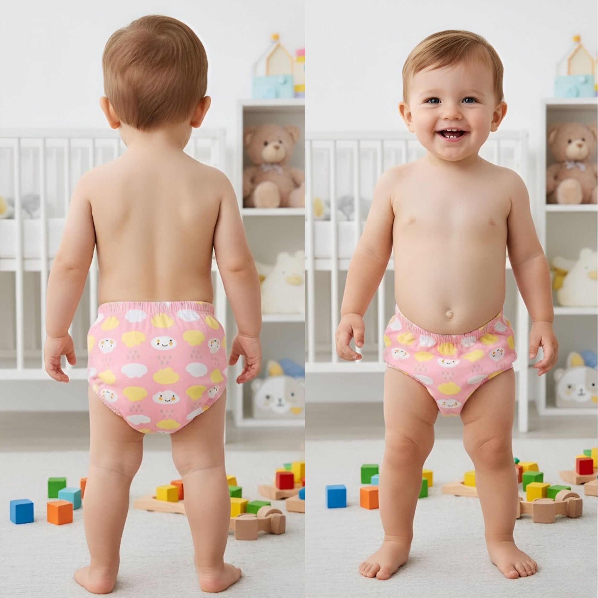 Baby Training Pant Cotton Padded DryFeel Baby Reusable-12-24-L Cloud-image-5