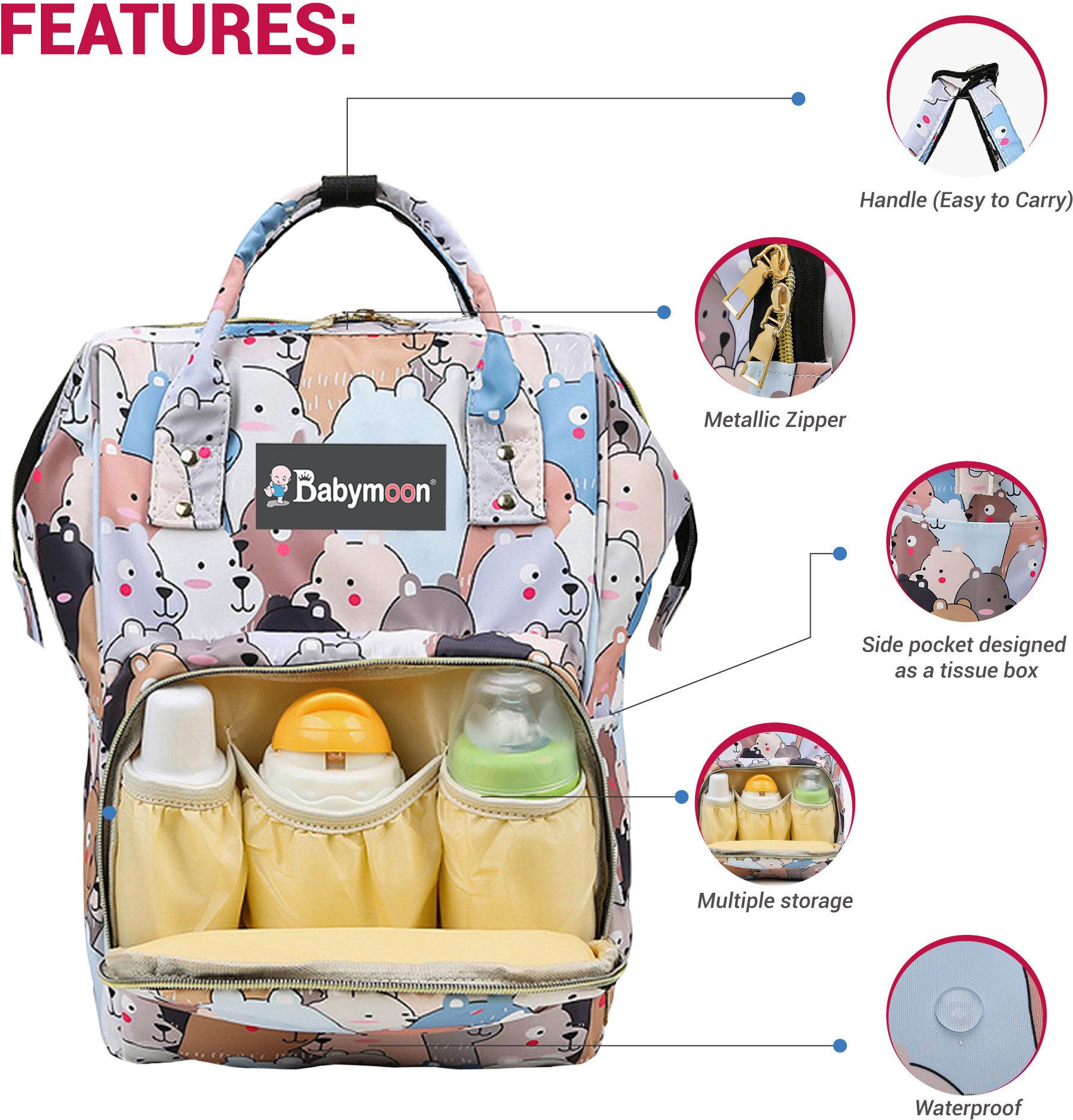 Diaper Bag Backpack for Mothers Bag Travel Backpack Diaper Bag-image-28