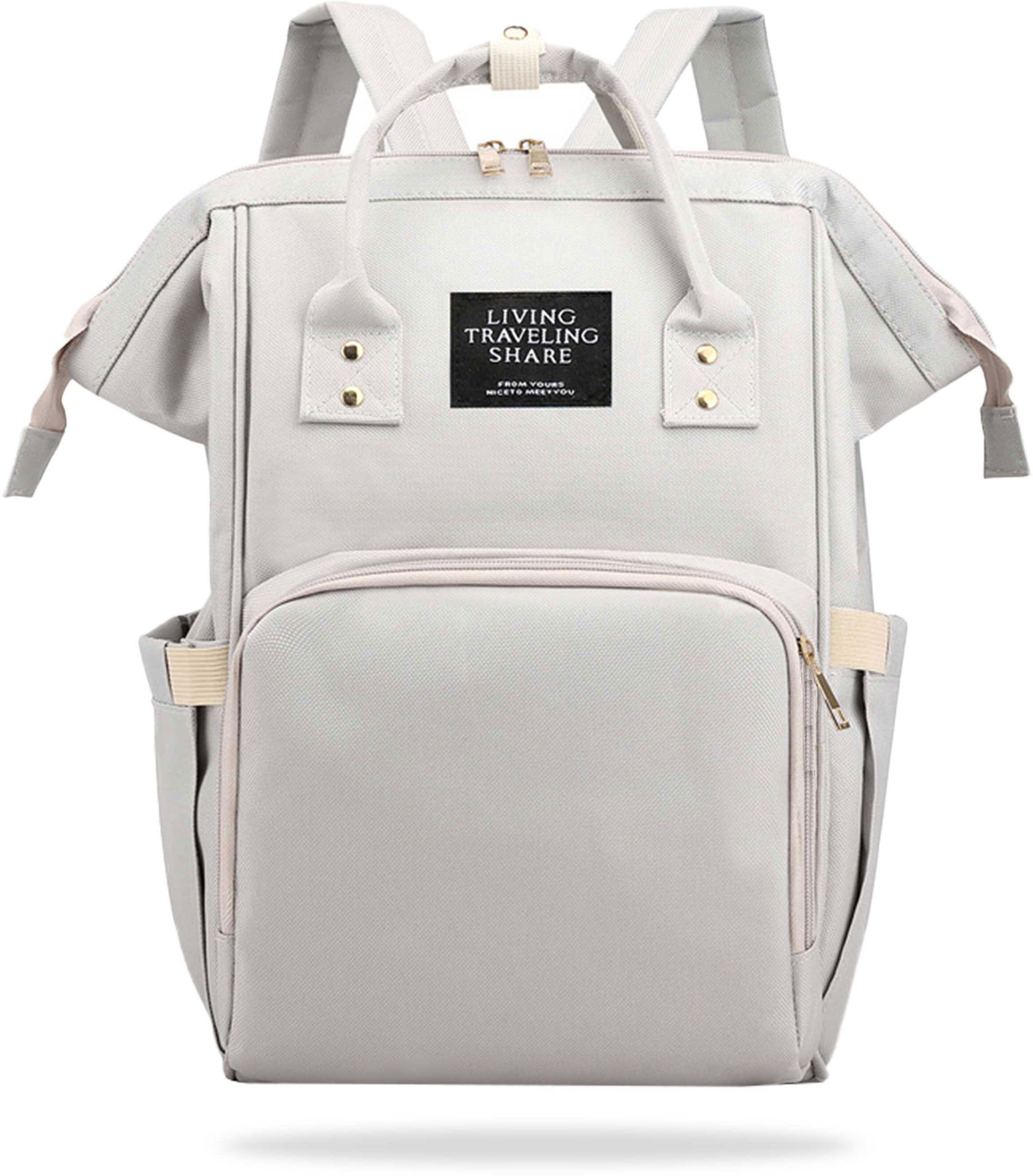 bembika Diaper Bags For Mom And Dad Kids Travel Waterproof And Large Capacity - White Diaper Bag-picture-3