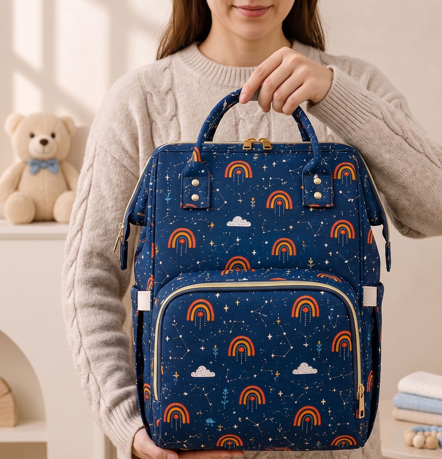 ocean count Multi Pocket Diaper Bag Diaper Backpack-picture-29
