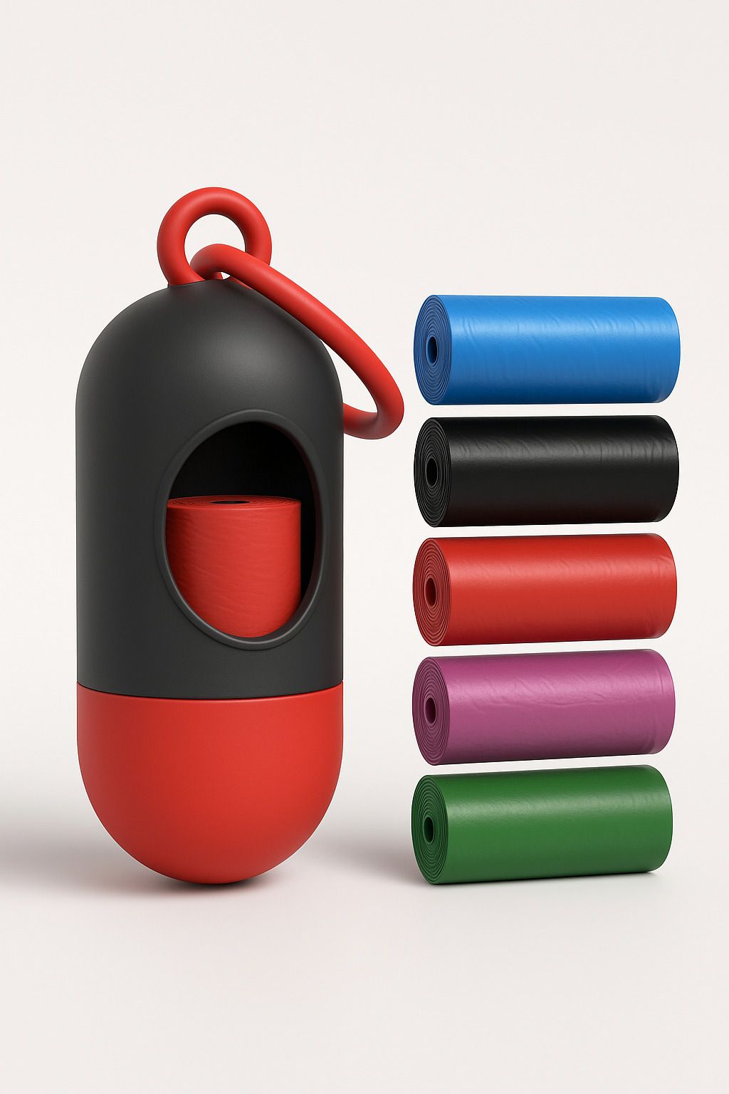 Portable Disposable Baby Diaper Nappy Garbage Bag With Removable Capsule Box (1 Capsul and 4 Multi Color Garbage Roll)