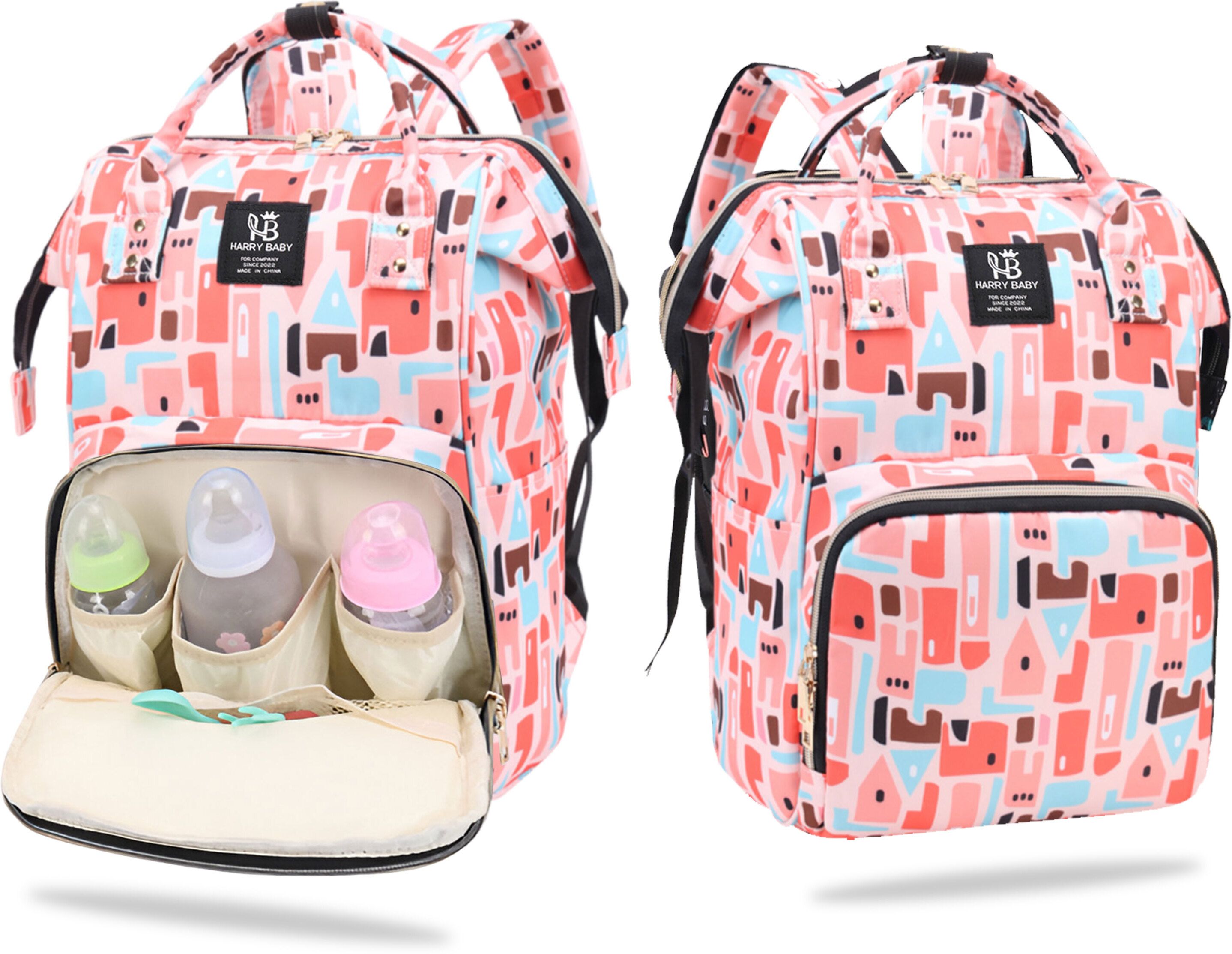 Diaper Bags For Mom And Dad Kids Travel Backpack With Small Bottle Pouch Diaper Bag-image-2