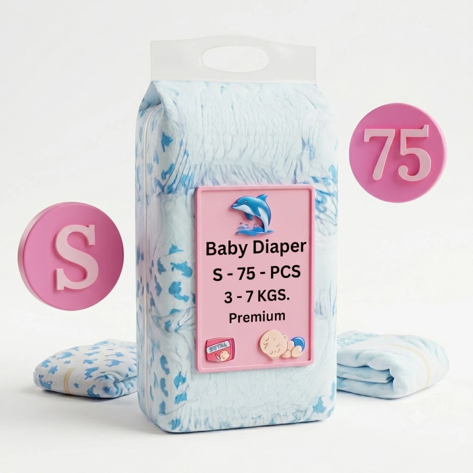 shreeji Premium SoftCare Baby Diapers S75 BABY DIAPER-picture-14