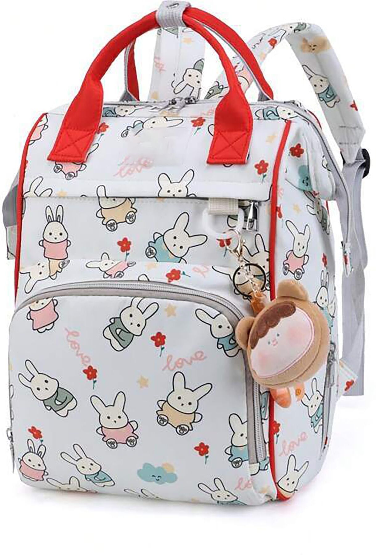 Rabbit Printed Maternity Backpack Baby Boy Girl-38X18X26 Cm Diaper Bag-image-35