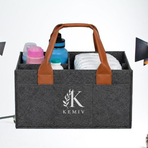 Diaper Bag With Leather Handle For Mothers With Multiple Pockets diaper bag-image-2