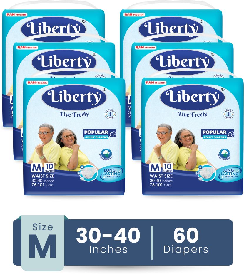 Popular Tape ,Waist Size (30-40 inches), Pack of 6 Adult Diapers - M-image-36