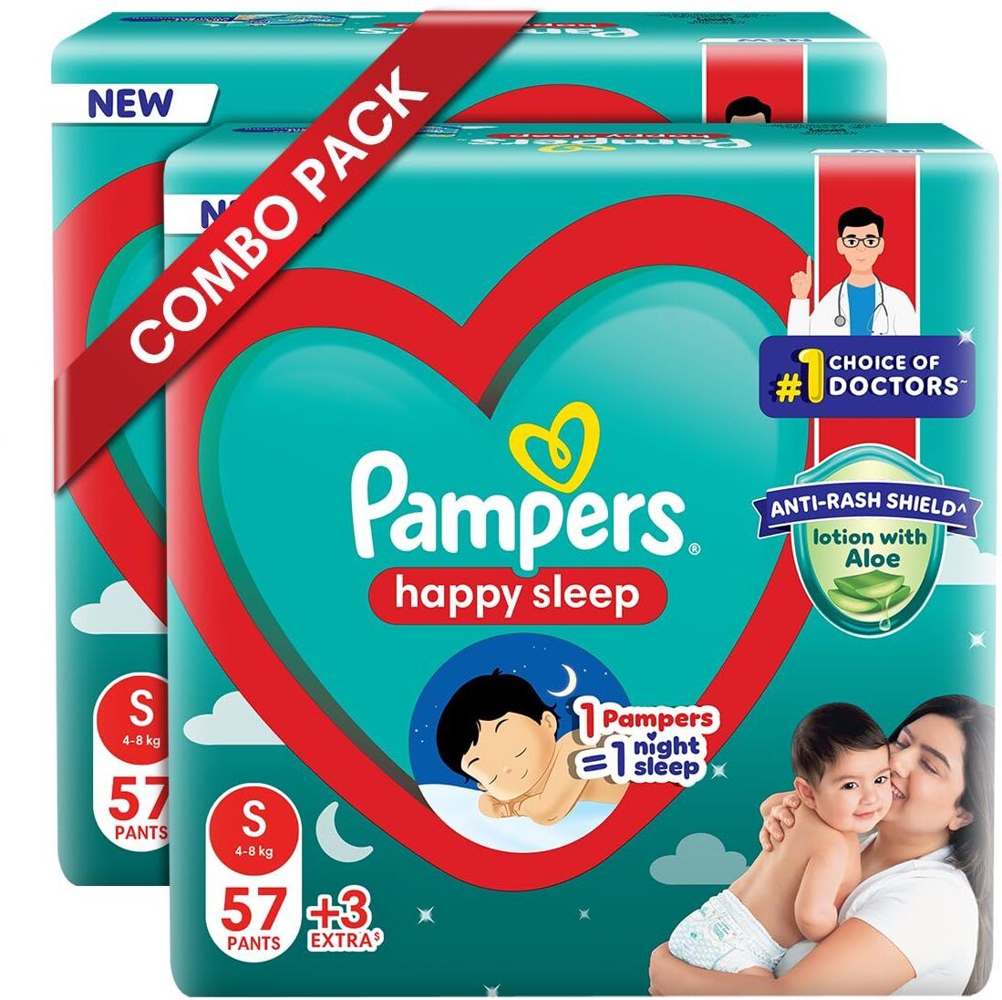 Happy Sleep Baby Diaper Pants Small Size 60 pack 2 Pant Diapers - S-image-34