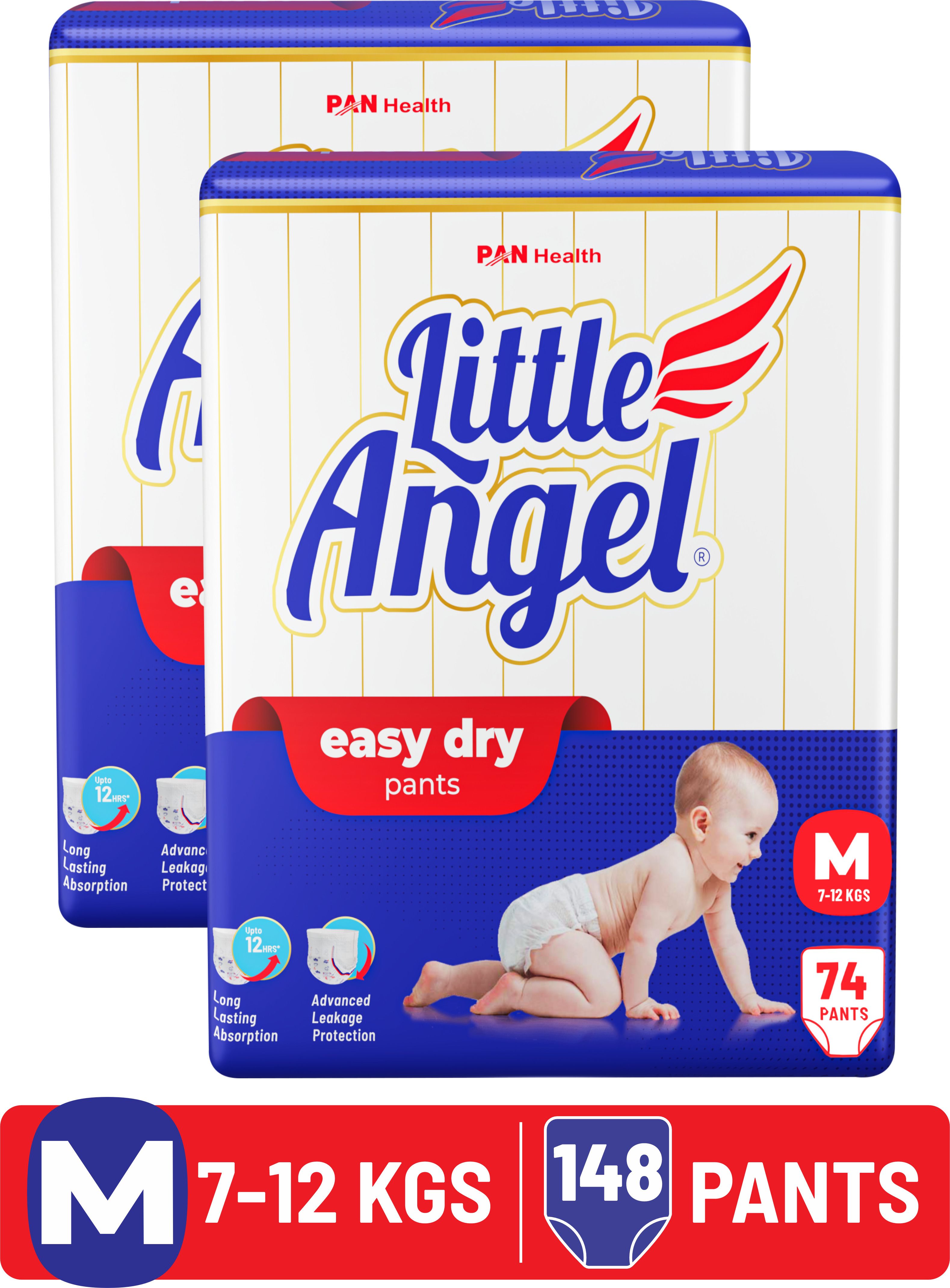 Easy Dry Diaper Pants with 12 hrs absorption 74 Count/Pack,Pack of 2,7-12 Kgs - M-image-25