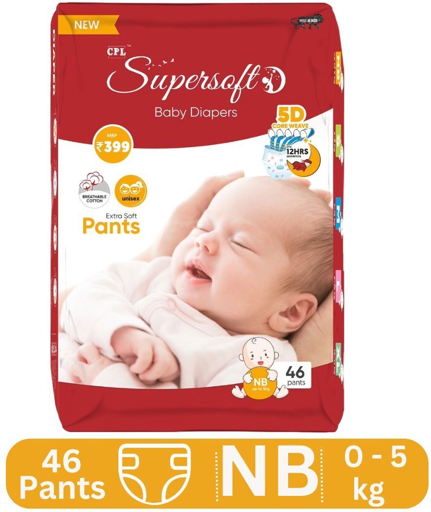 cpl supersoft Baby Diaper Pant Style | Up to 12 Hours Absorption| 0 - 5 Kg | Pack of 1 - New Born-picture-13