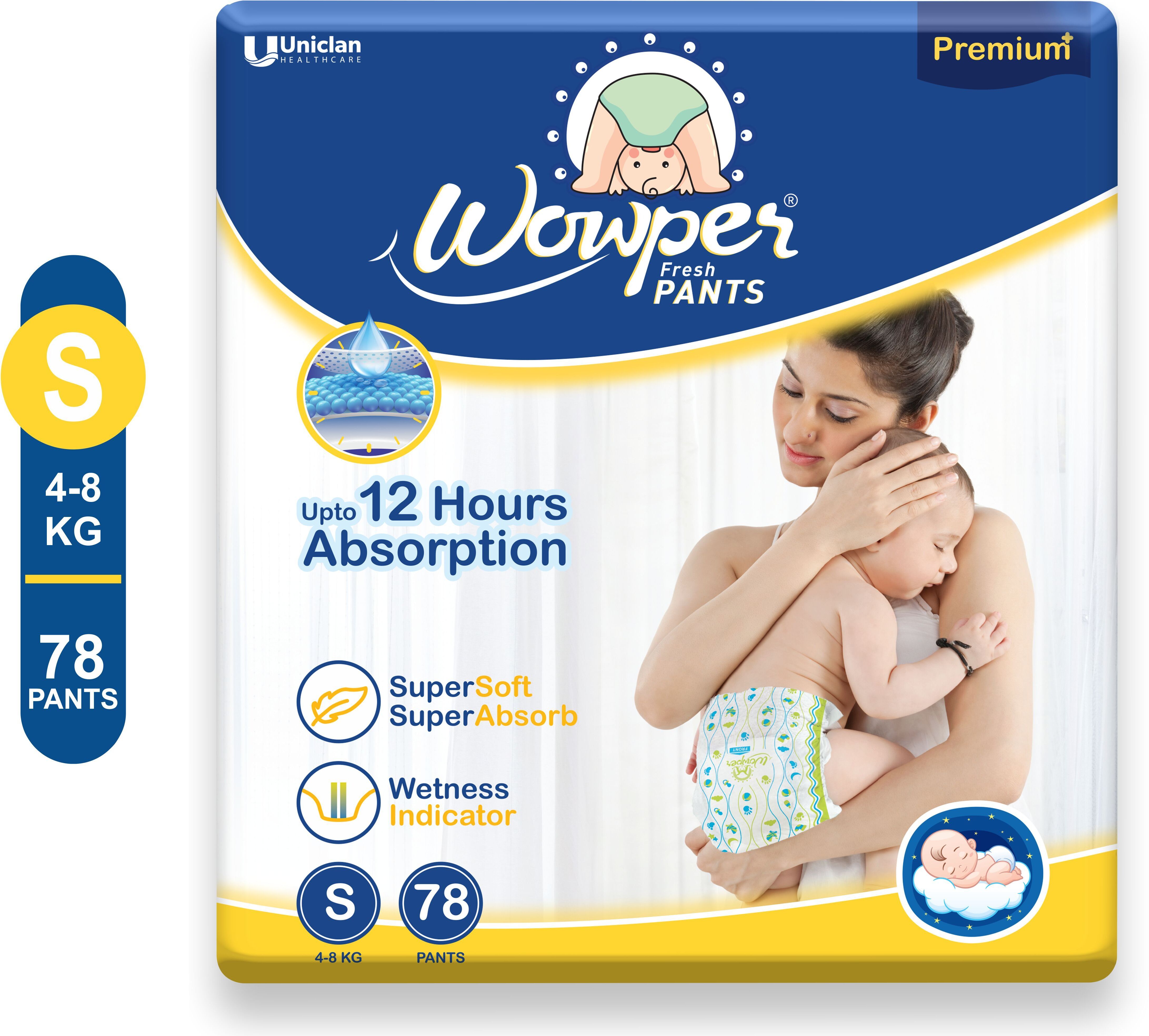 wowper Fresh Baby Diapers Pants by Doms| Wetness Indicator|Upto 12Hrs Absorb | 4-8 Kg - S-picture-17