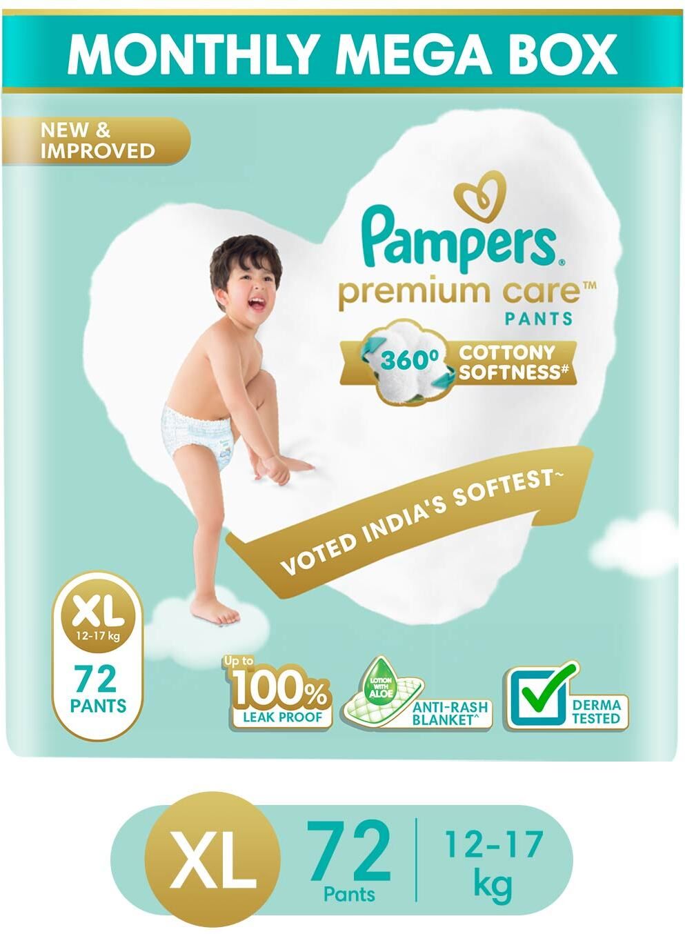 pampers Premium Care Diaper Pants with 360 Cottony Softness - XL-picture-14