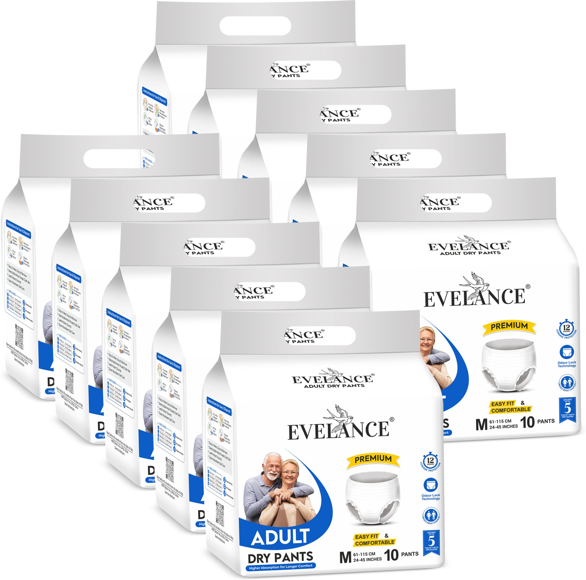 evelance Medium Adult Diaper Pants Premium | Waist Size (24-45 Inches) Adult Diapers - M-picture-17