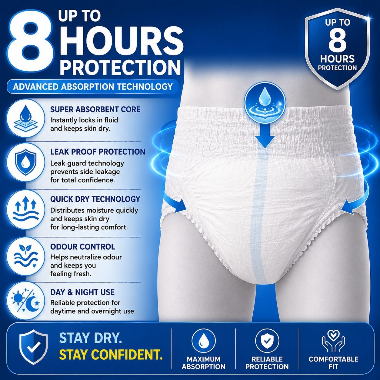 iws with device of lady Adult Pull-Up Diapers for Men & Women Super Absorbent, Leak Guard, Dry Comfort Adult Diapers - M-picture-40