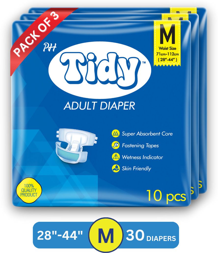 Tape Style Super Absorbent and Leak Proof Unisex Waist Size (28-44 Inches) Adult Diapers - M-image-28