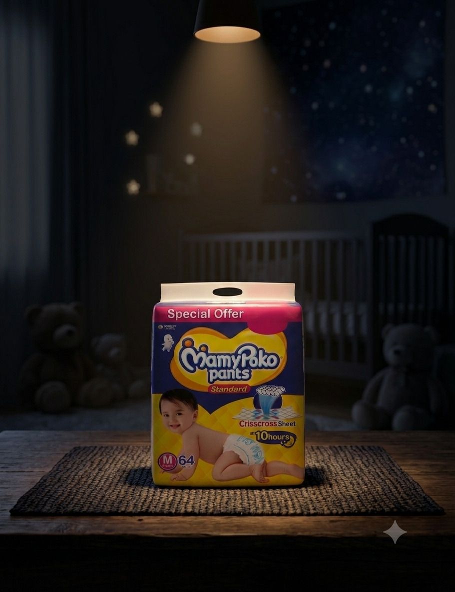 MamyPokoPants Baby Diaper Pants - M Size (64 Pieces) Pack of 1 Pant Diapers - M-image-48