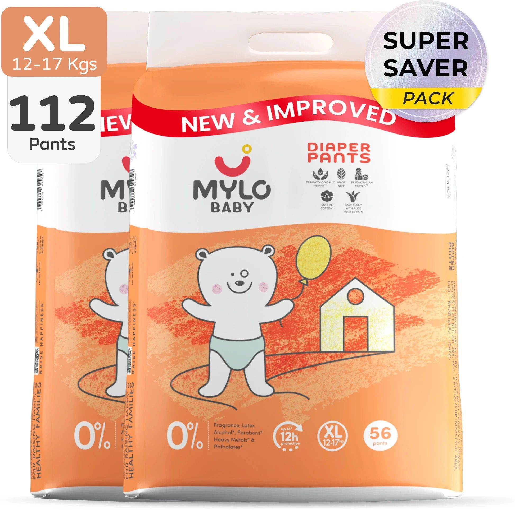 mylo Baby Diaper Pants|Super Absorbent with Aloe Vera|Leak Proof|Anti Rash|Jumbo Pack - XL-picture-17