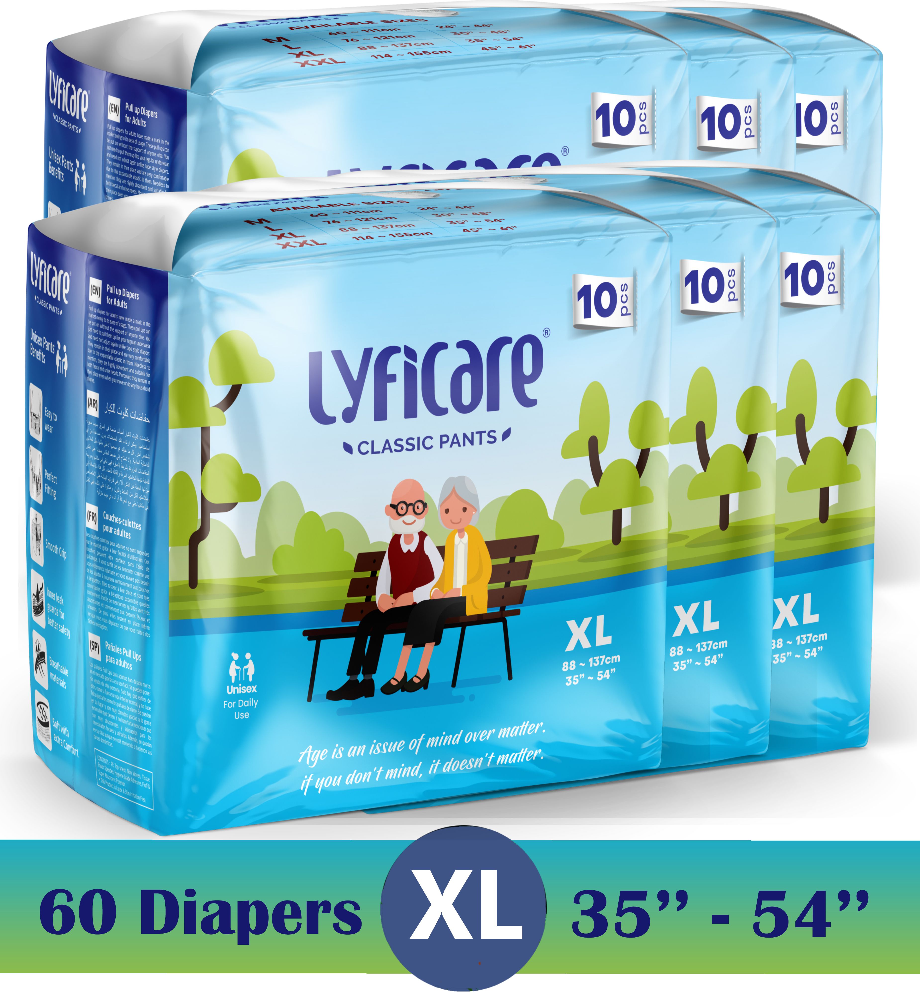 Classic Pants | Waist Size (35-54 Inch) Adult Diapers - XL-image-45