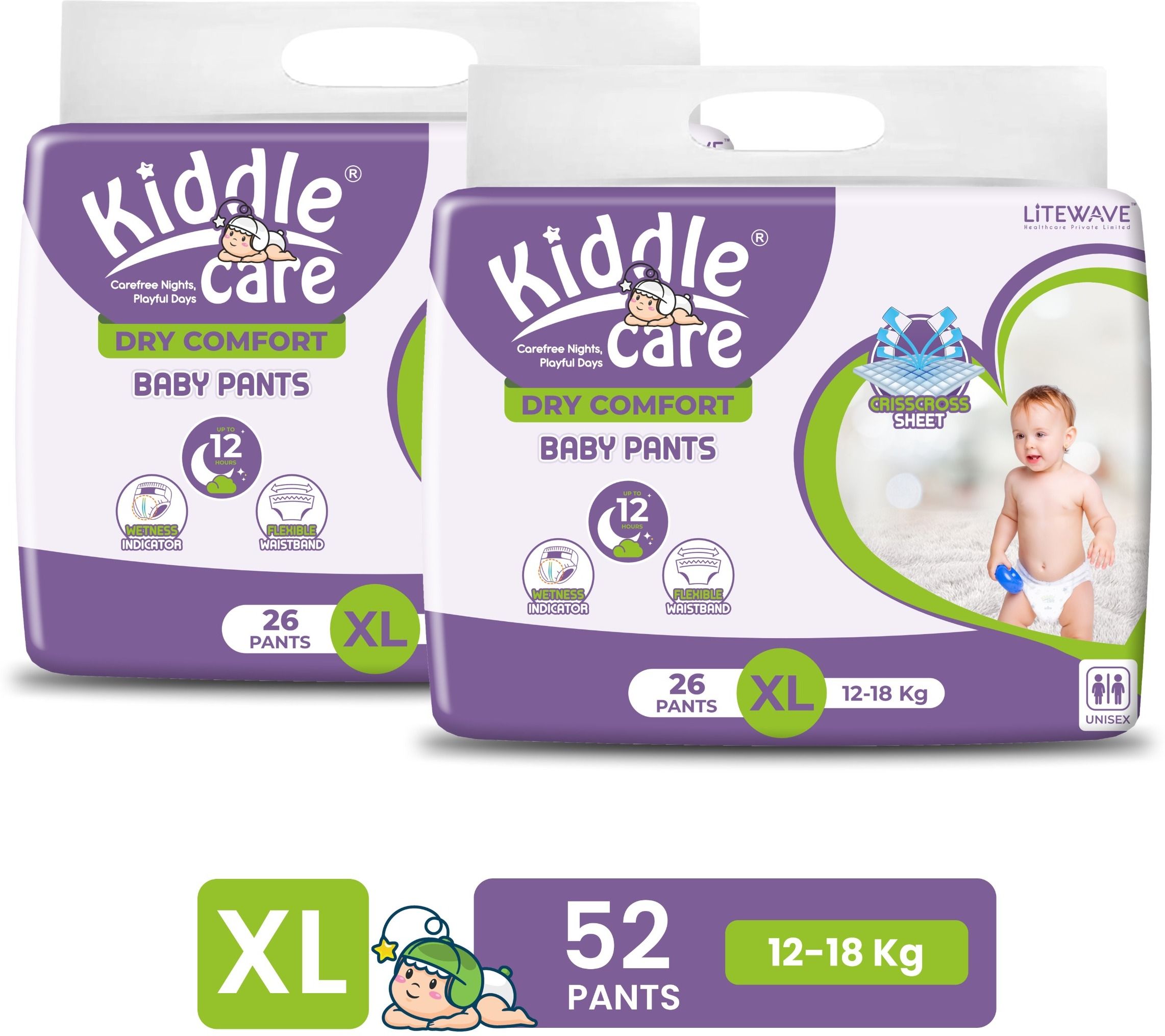 Premium Soft Baby Diaper Pants Extra Large | Pack of 2 | 12 -18 Kg - XL-image-48