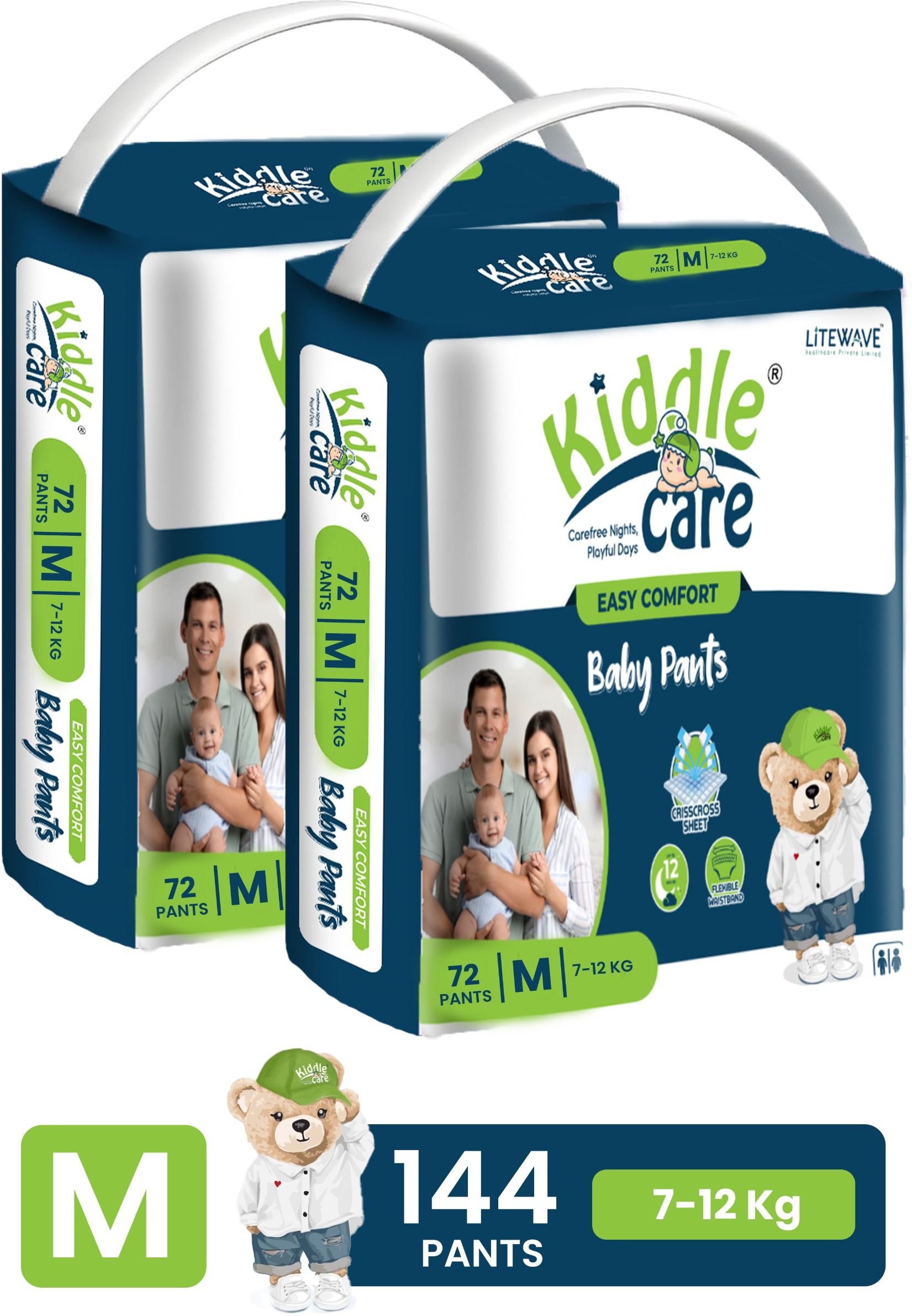 Baby Diaper Pants Up to 12Hrs Protection | Medium (M) | 7-12 Kg | Pack of 2 - M-image-21