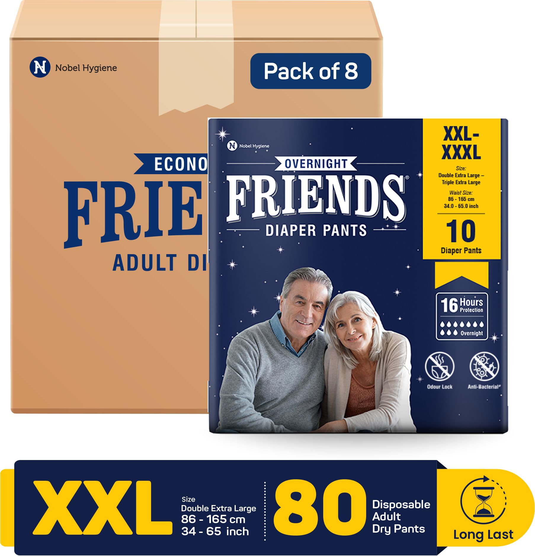 Overnight with odour lock and Anti-Bacterial Absorbent Core Adult Pant Diapers - XXL - XXXL-image-14