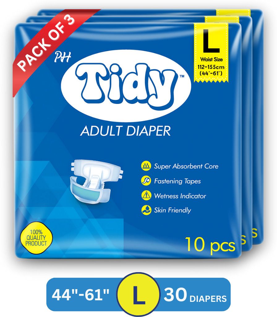 Tape Style Super Absorbent | Unisex | Waist Size (44-61 Inches) Adult Diapers - L-image-23