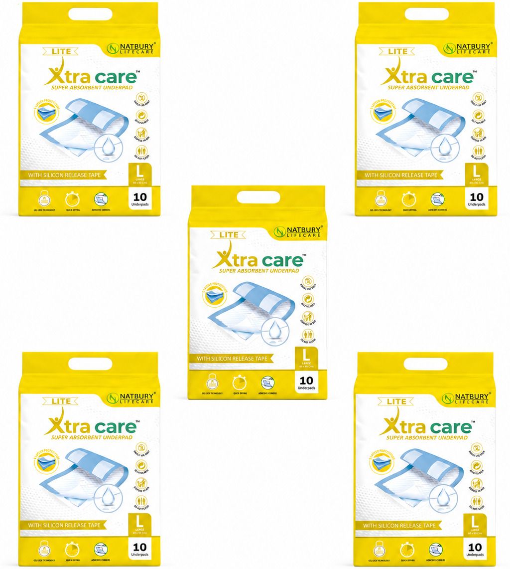 natbury Xtracare Lite Super Absorbent Underpad 60×90 cm | Disposable Bed Protector | Adult Diapers - L-picture-18