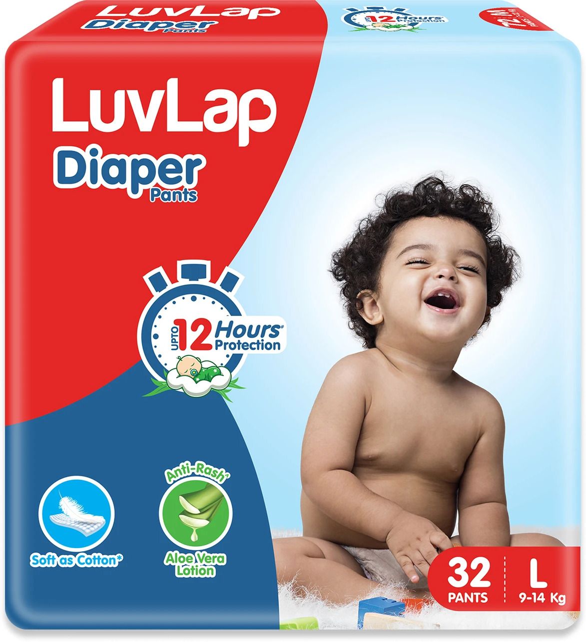 Diaper Pants Large (LG) 9 to 14Kg, 32 Count, Baby Diaper Pants, with Aloe Vera Lotion for rash protection, with upto 12 Hour protection - L-image-9
