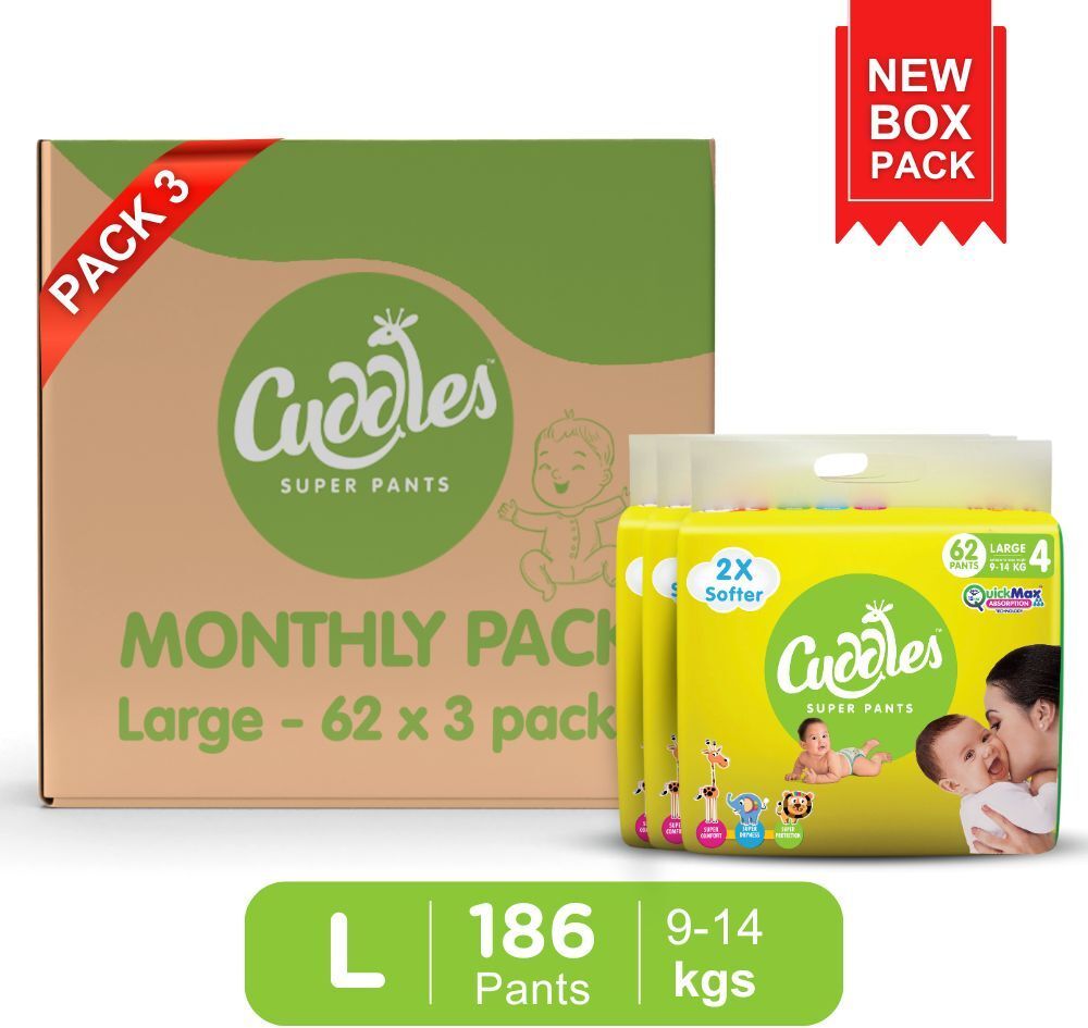 Baby Diaper - Combo Pack of 3 - L