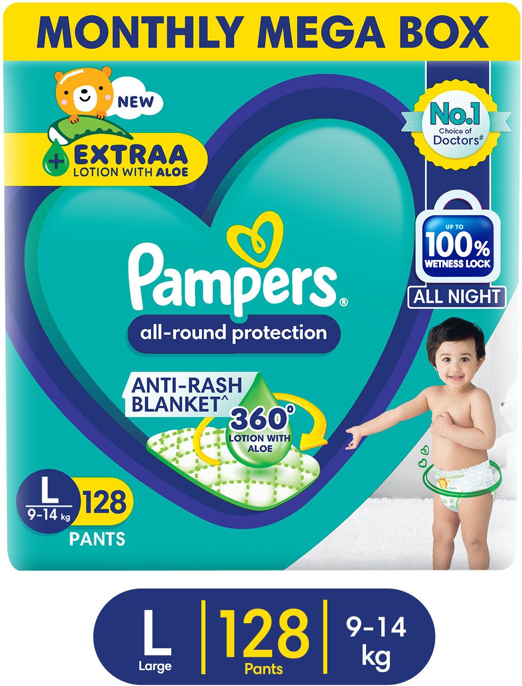 pampers All Round Protection Diaper Pants, Anti Rash Blanket, Lotion with Aloe - L-picture-8