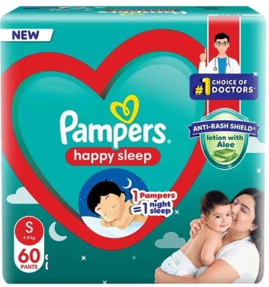 pampers Happy Skin Pants with extra ANTI RASH LOTION with ALOE SMALL 60 - S-picture-13